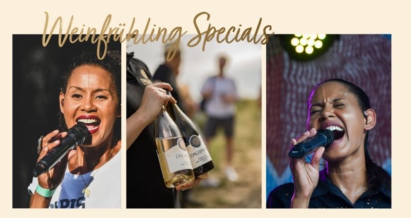 Live-Musik mit Linda am Stand der Dagernova Weinmanufaktur